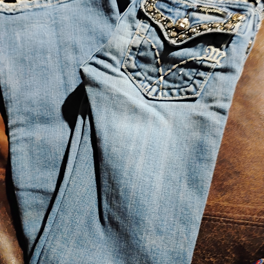 Girls Miss Me Boot Cut Blue Jean.